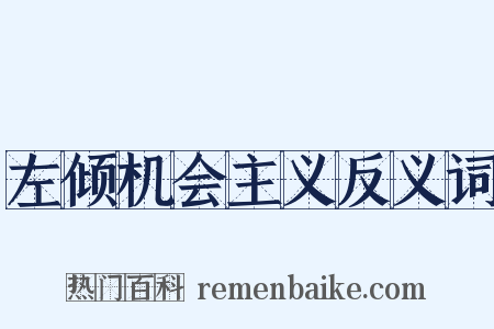左倾机会主义反义词是什么意思的图片